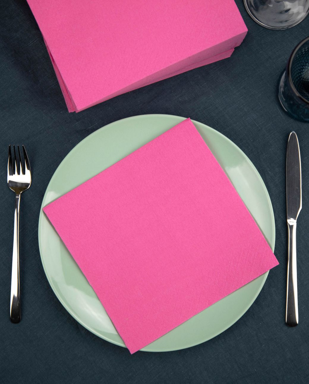 Gold Fucsia Table Napkins