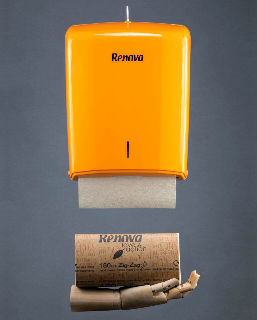 Orange Folded Towels Dispenser