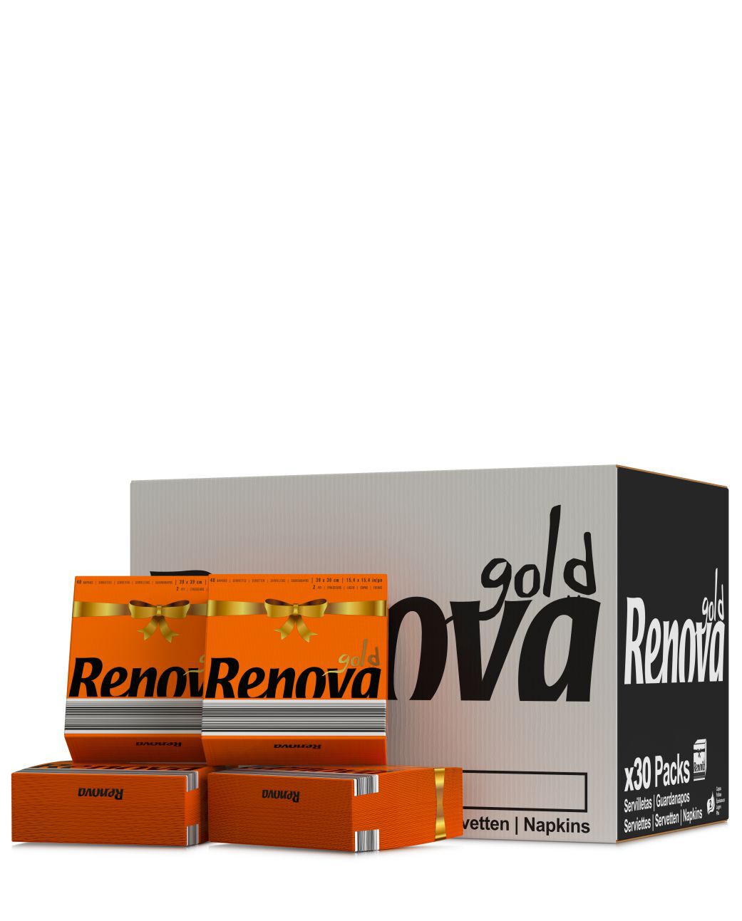 Gold Orange Table Napkins x30