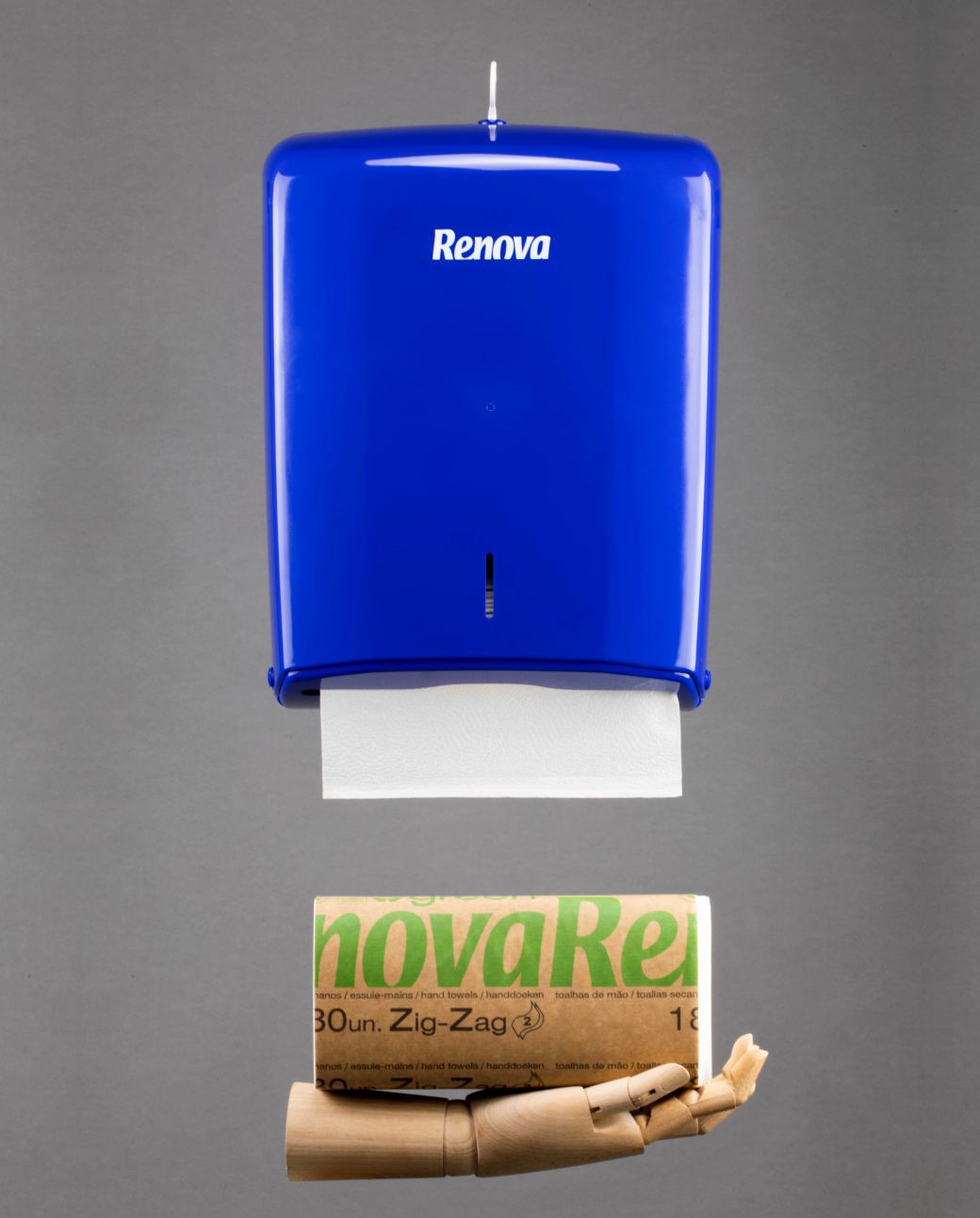 Blue Folded Towels Dispenser