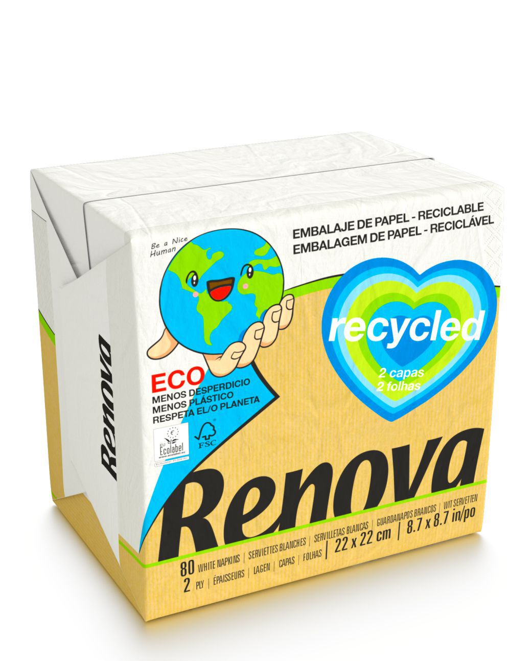 Recycled Napkins 22x22 80 UN