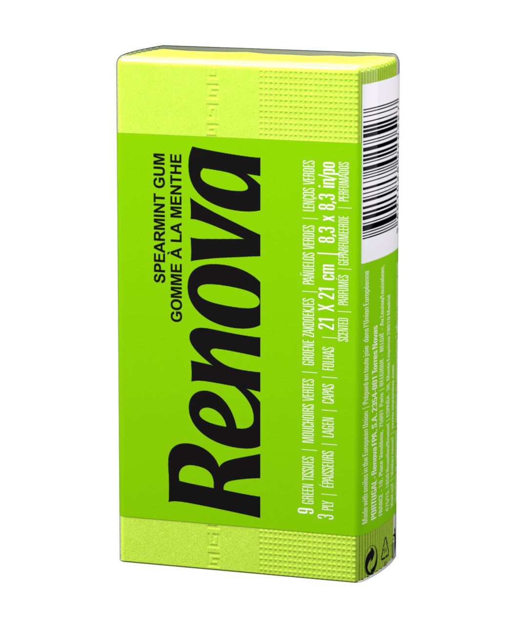 Green Spearmint Scented Pocket Tissues