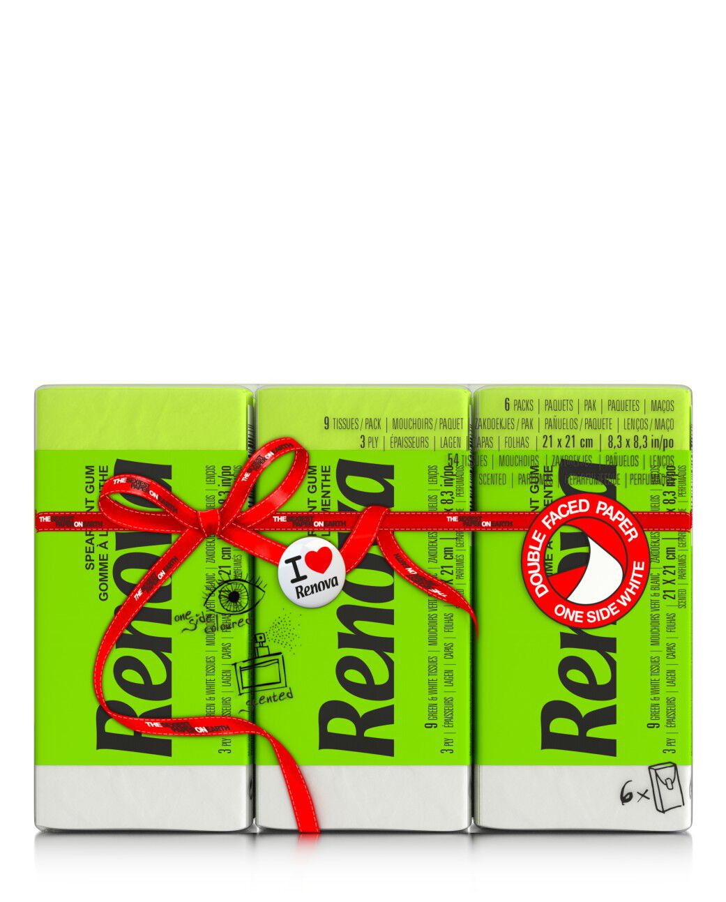 Green Spearmint Scented Pocket Tissues