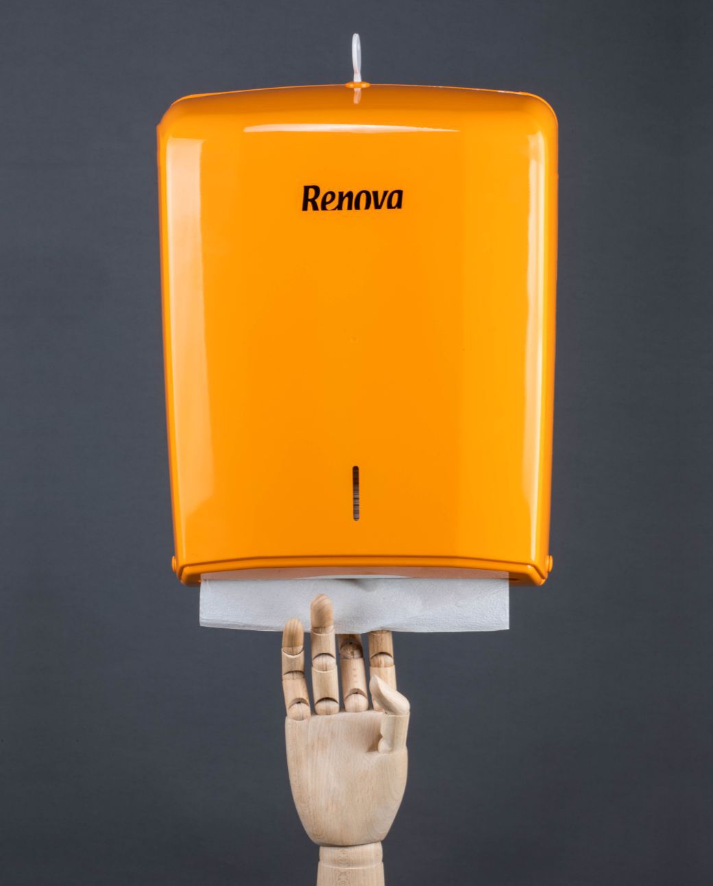 Orange Folded Towels Dispenser