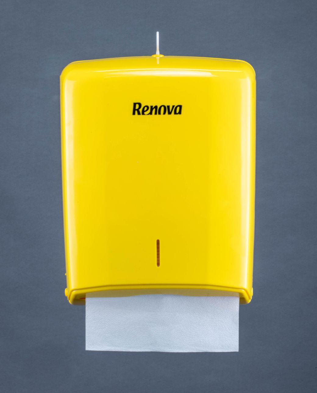 Yellow Folded Towels Dispenser