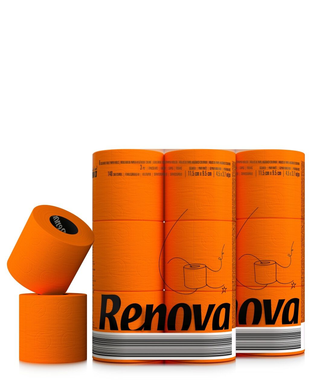 Orange Toilet Paper 6x24