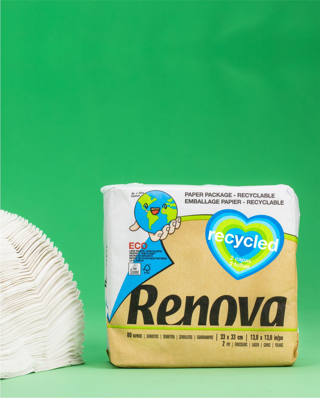 Recycled Napkins 33x33 80 UN