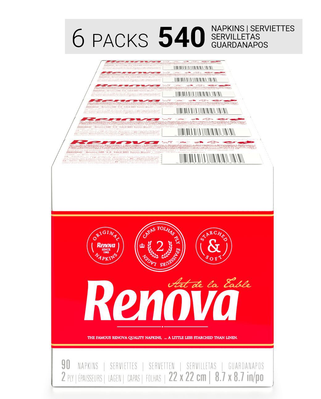 Art de La Table Cocktail Napkins x6