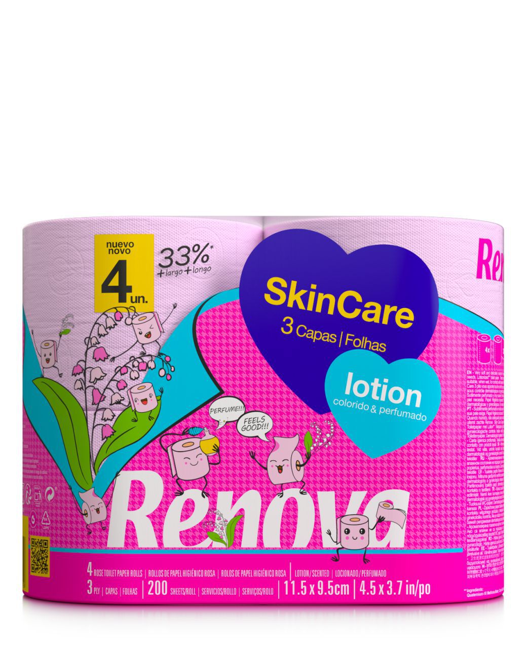 Skin Care Lotion Rose Toilet Paper 4R