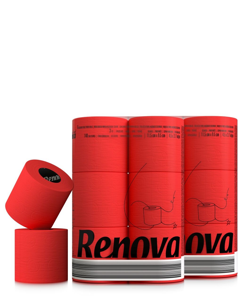 Red Toilet Paper 6x24