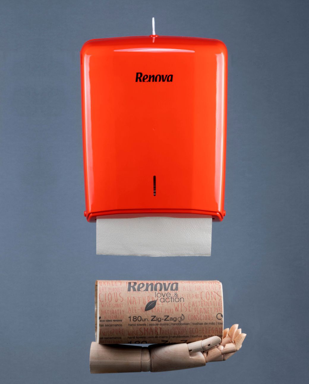 Red Folded Towels Dispenser