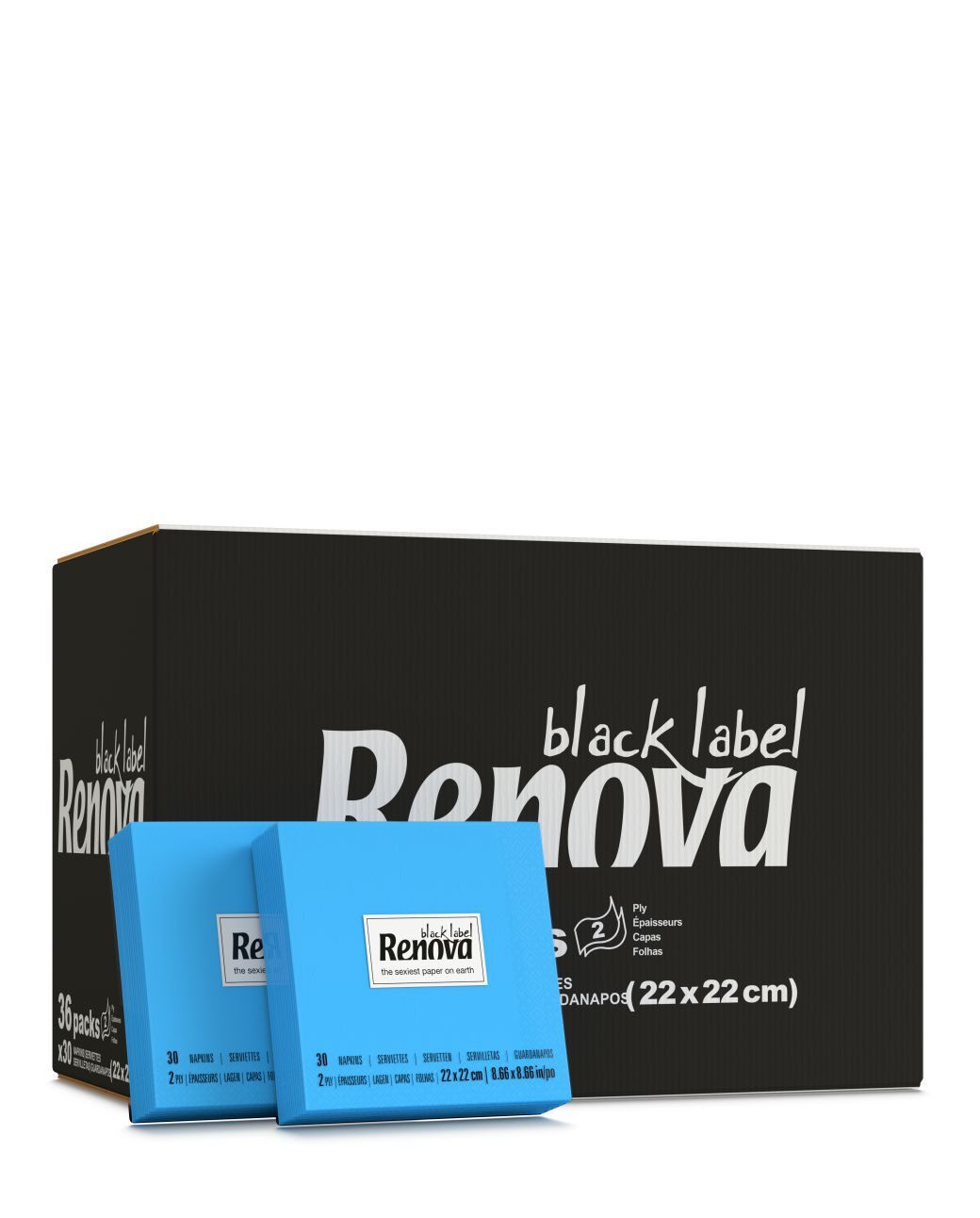 Blue Cocktail Napkins x36