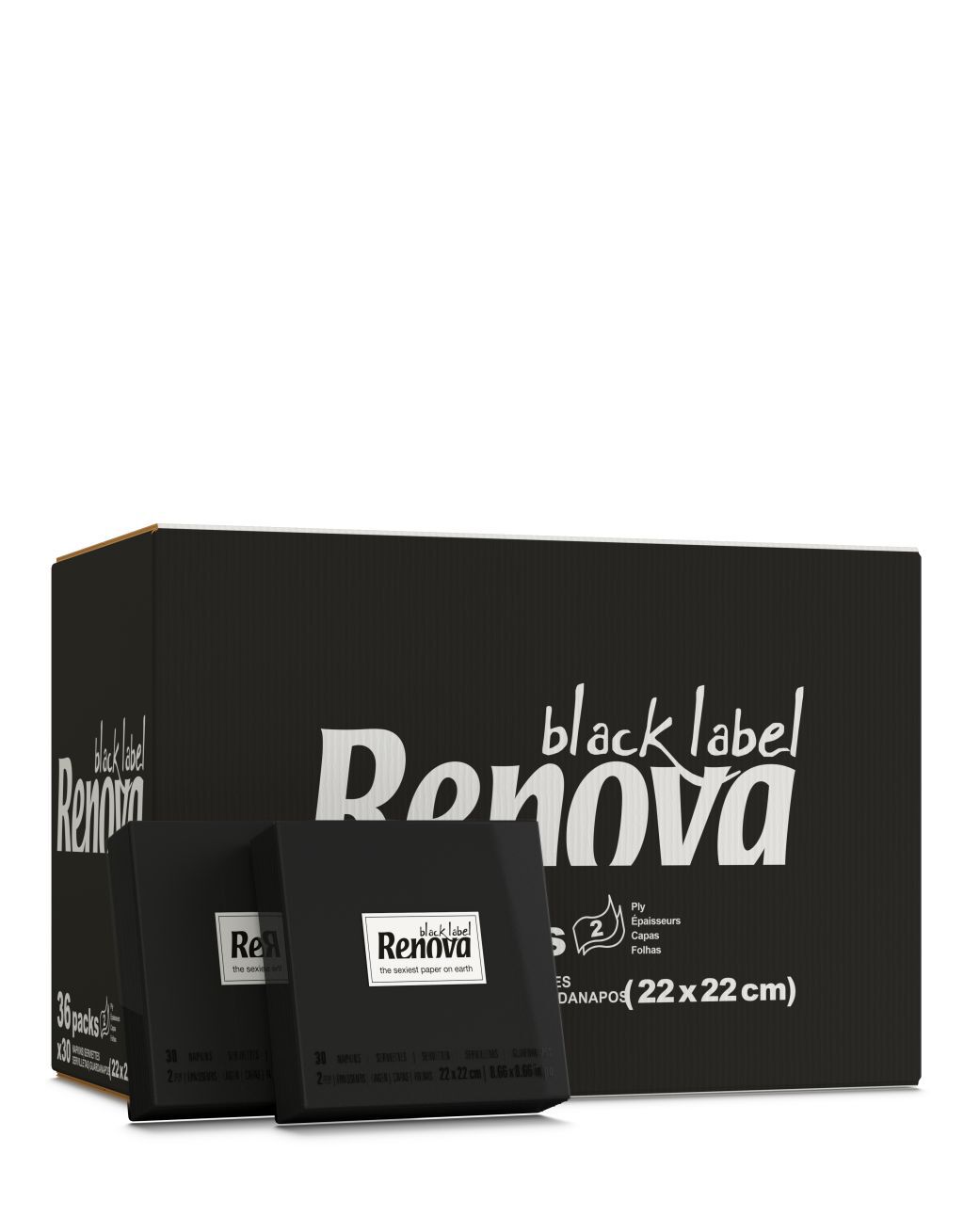 Black Cocktail Napkins x36