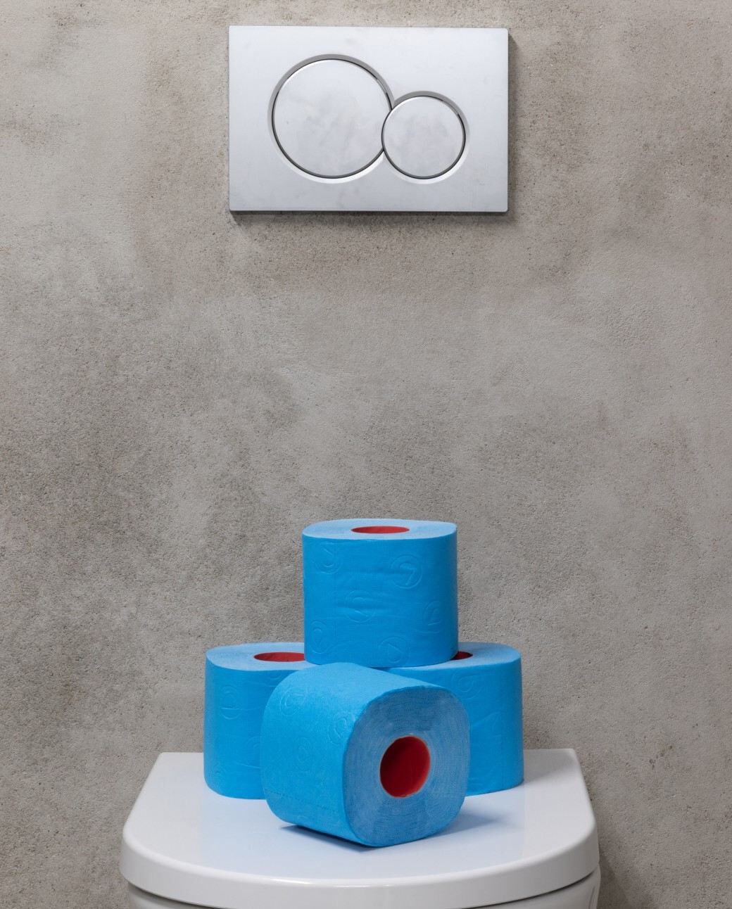 Double Faced Blue Toilet Paper 4R