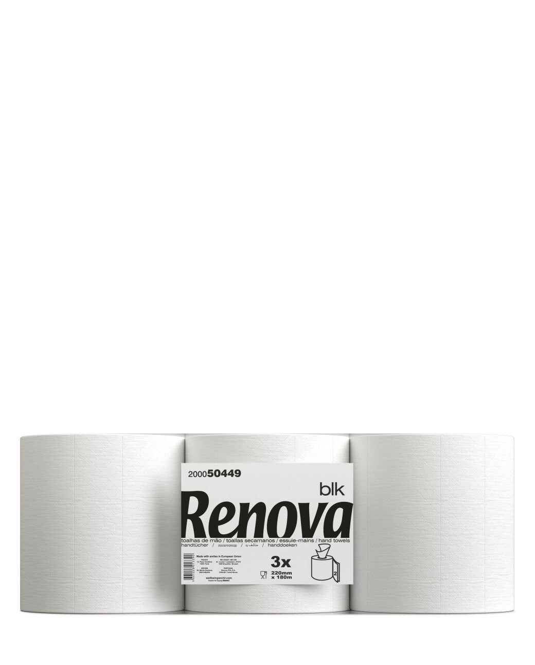 BLK Centrefeed 3x180m Roll Hand Towels