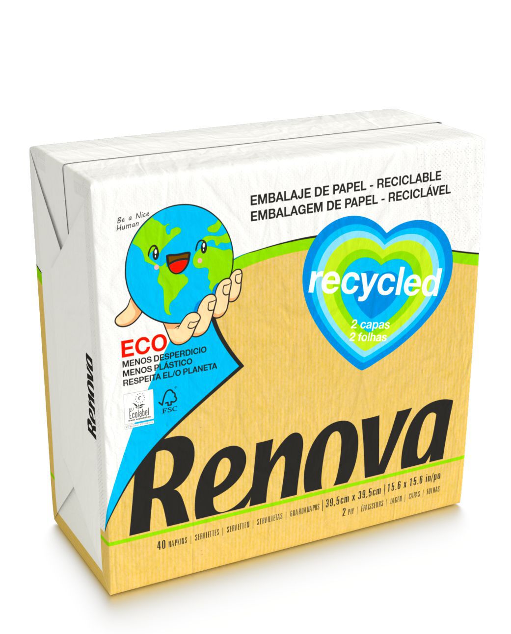 Recycled Napkins 39x39 40 UN