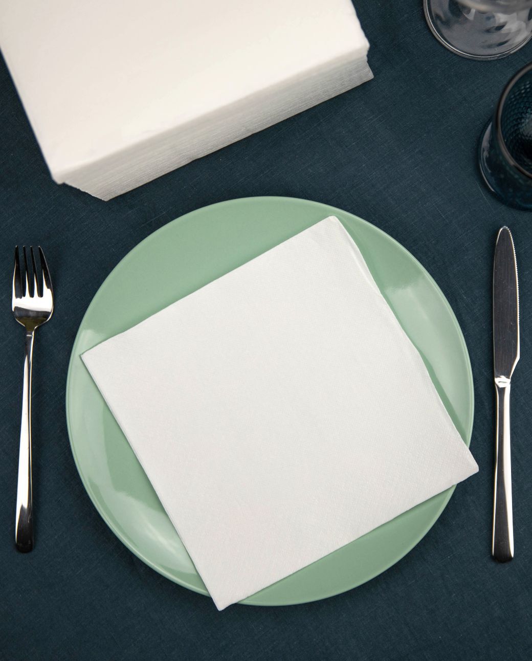 Gold White Table Napkins