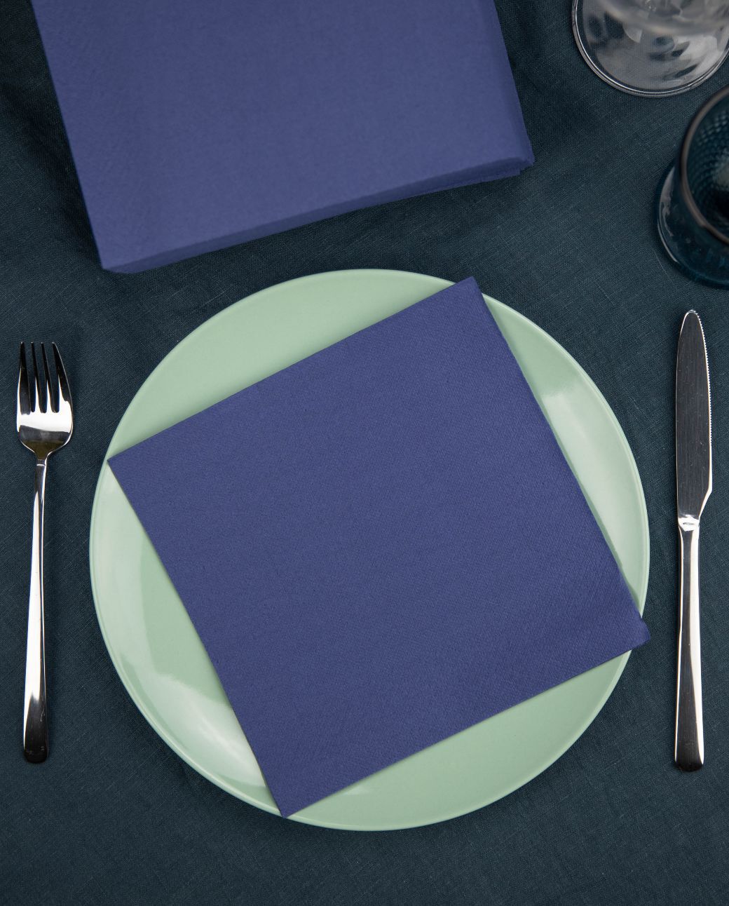 Gold Blue Table Napkins