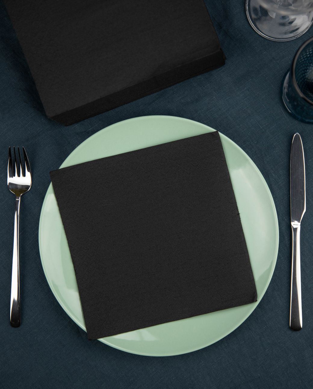 Gold Black Table Napkins