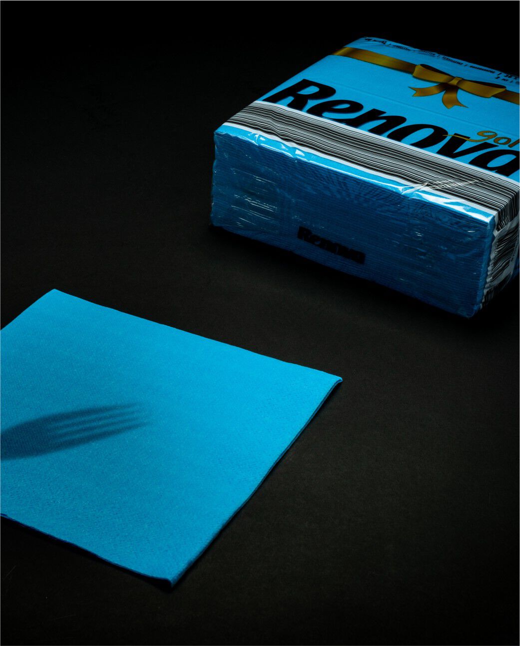 Gold Light Blue Table Napkins